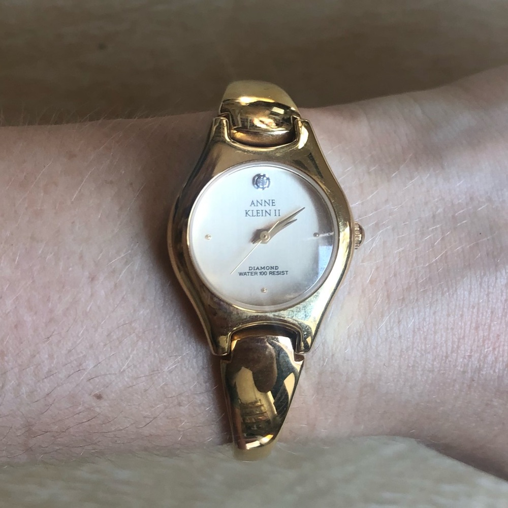 Anne Klein II Goldtone Watch with Diamond Accent